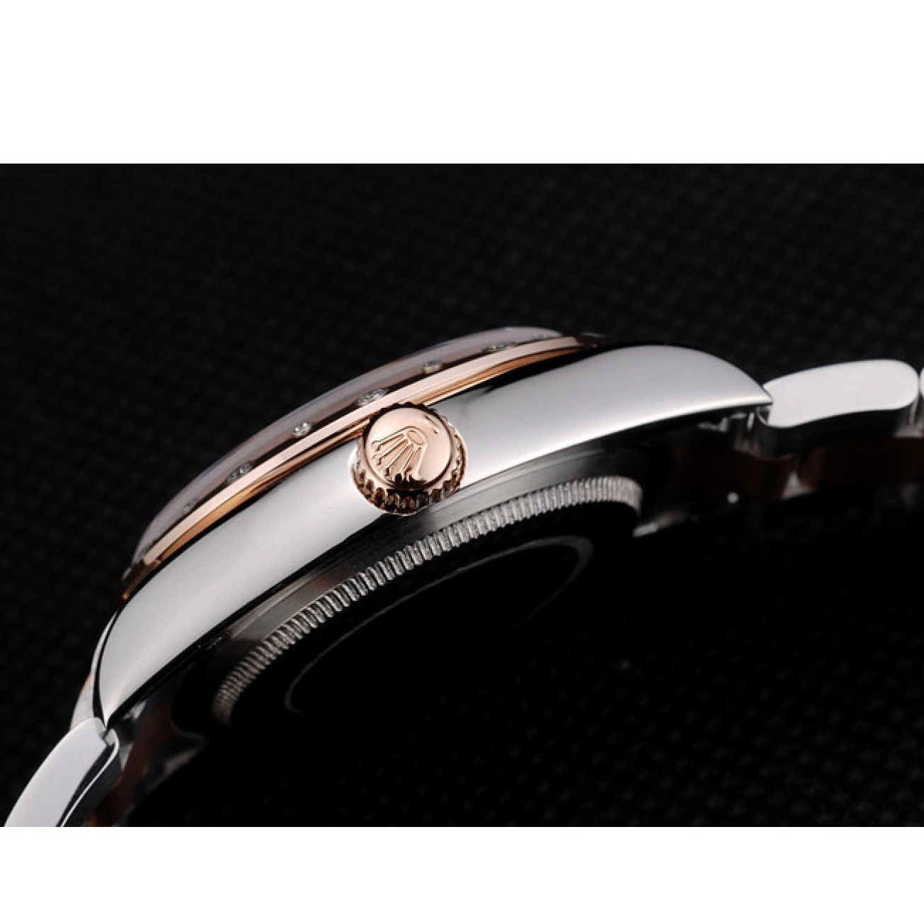 Best AAA Replica Sites Steel Brushed Brown Stainless DateJust Case 41994 Rolex Plated Dial Diamond 0629